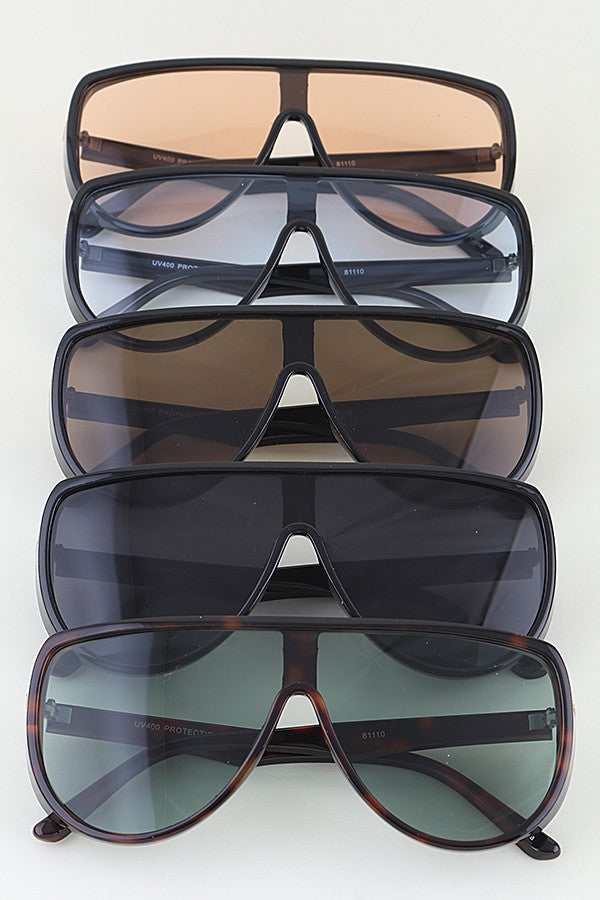 Polished Straight Shield Sunglasses
