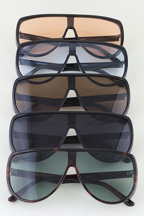 Polished Straight Shield Sunglasses
